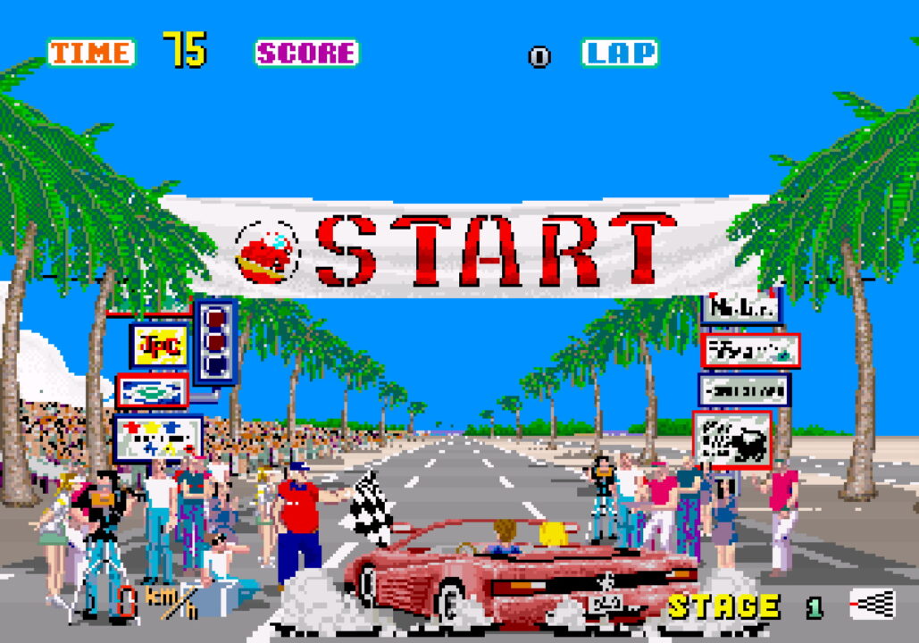 Screenshot der Arcade-Version von "OutRun"